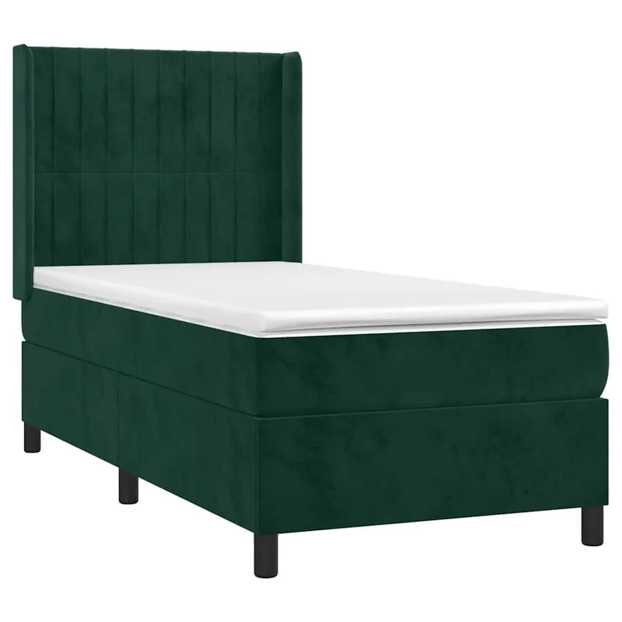 Sommier à lattes de lit avec matelas Vert foncé 90x190 cm - 3