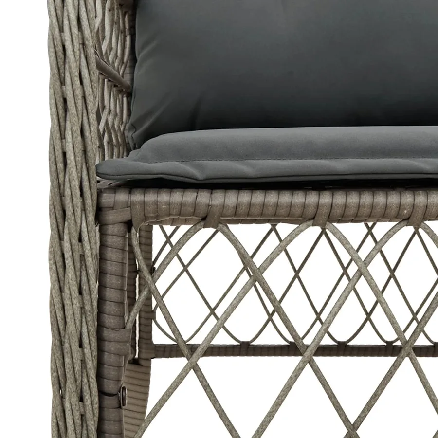 Ensemble à manger de jardin 5 pcs coussins gris résine tressée - 5