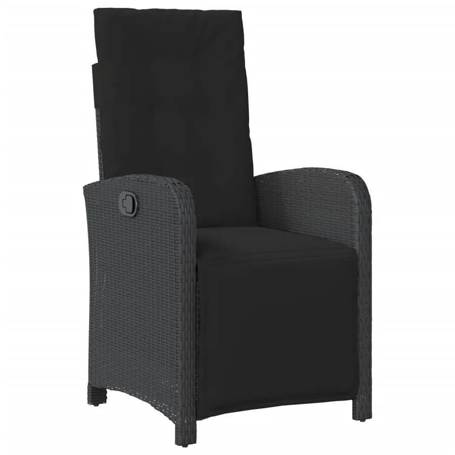 Ensemble à manger de jardin 9pcs coussins noir résine tressée - 6