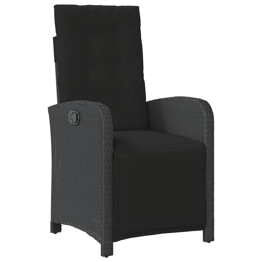 Ensemble à manger de jardin coussins 7pcs Noir Résine tressée - 3