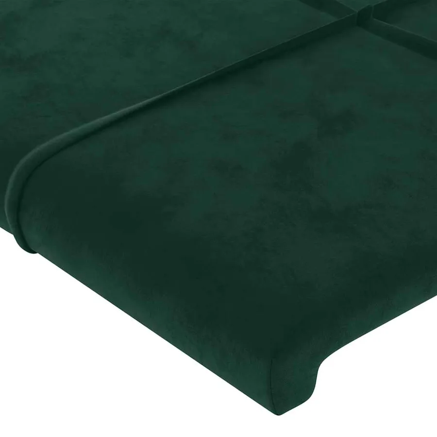 Tête de lit à LED Vert foncé 103x16x118/128 cm Velours - 5