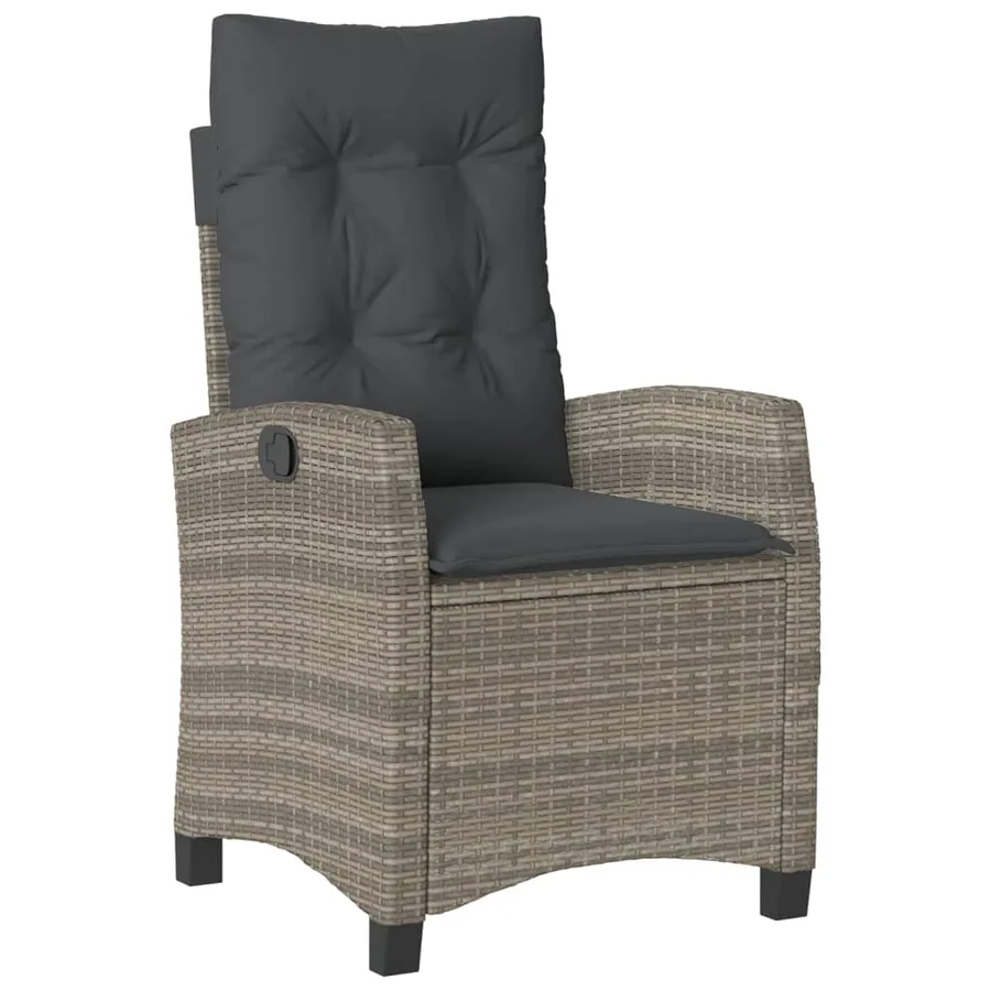 Ensemble à manger de jardin et coussins 7 pcs gris rotin - 5