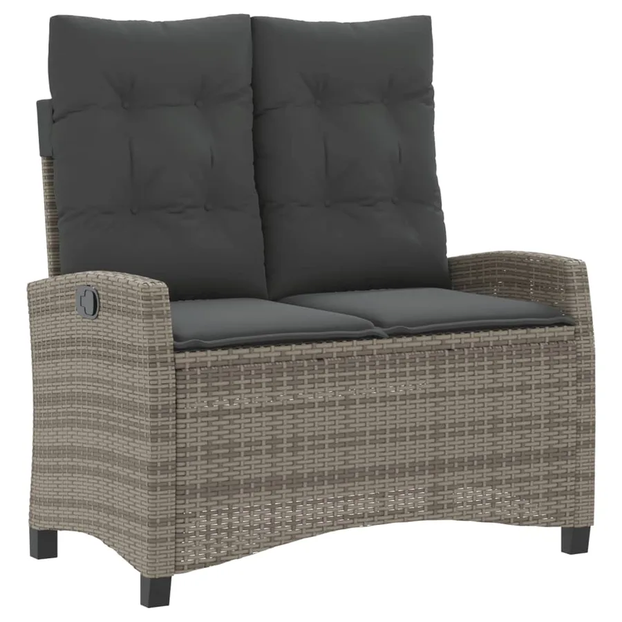 Ensemble à manger jardin 4pcs et coussins Gris Résine tressée - 4