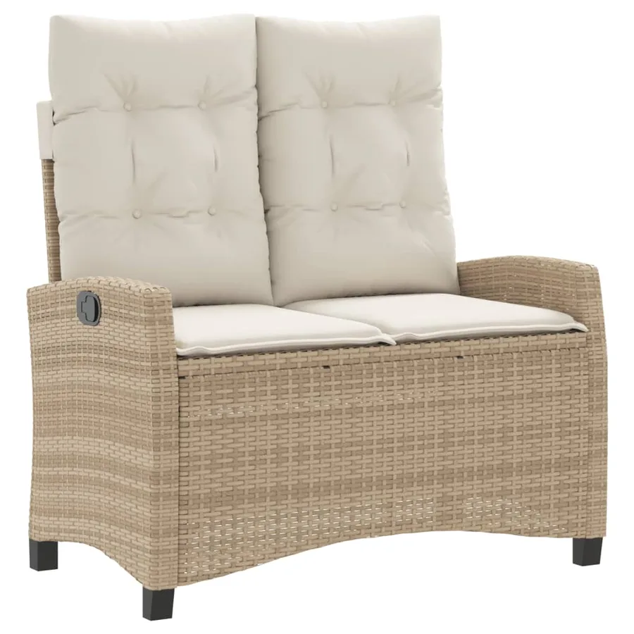 Ensemble à manger de jardin coussins 4 pcs beige résine tressée - 4