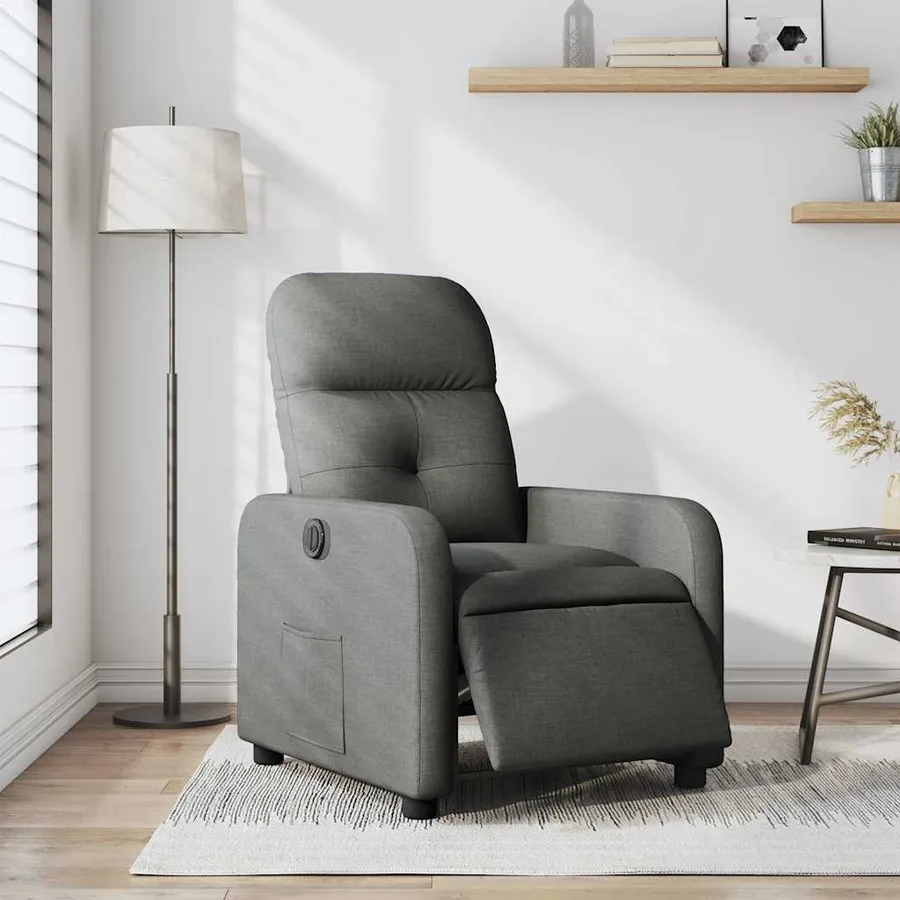 Fauteuil inclinable électrique Gris foncé Tissu - 16