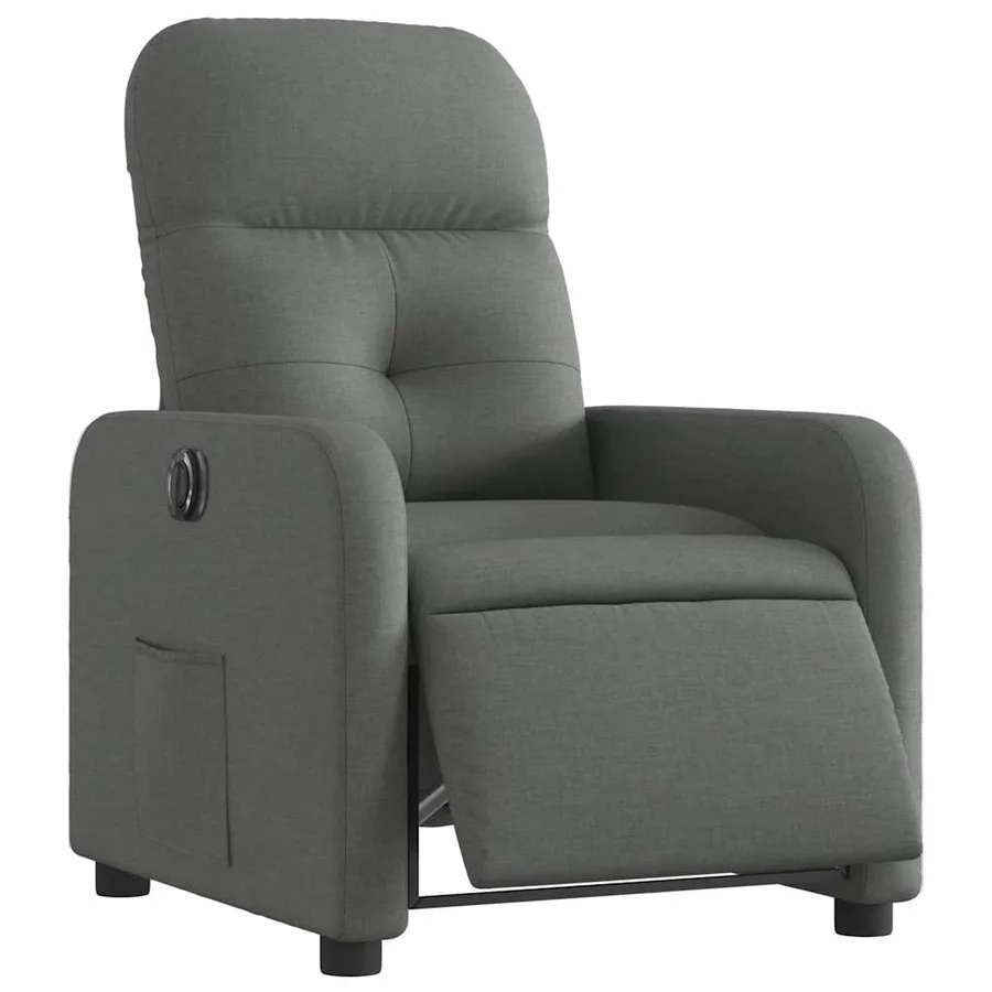 Fauteuil inclinable électrique Gris foncé Tissu - 3