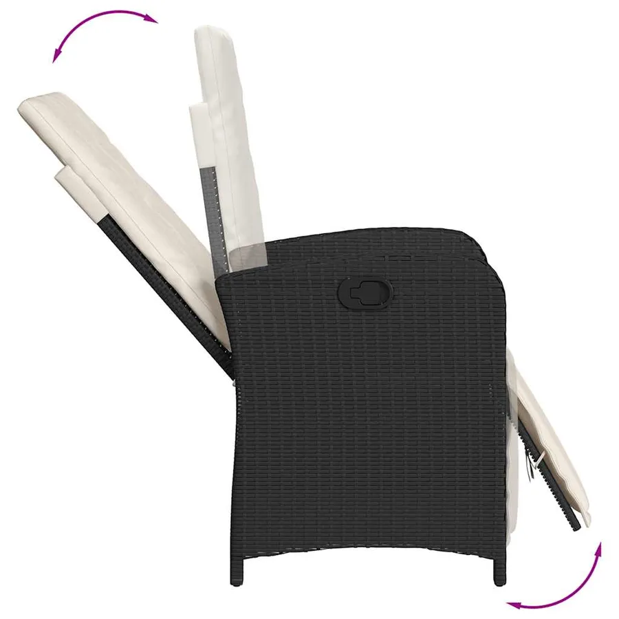 Ensemble à manger de jardin coussins 5pcs Noir Résine tressée - 5