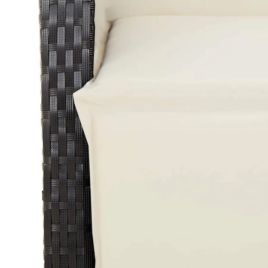 Ensemble à manger de jardin coussins 5pcs Noir Résine tressée - 6