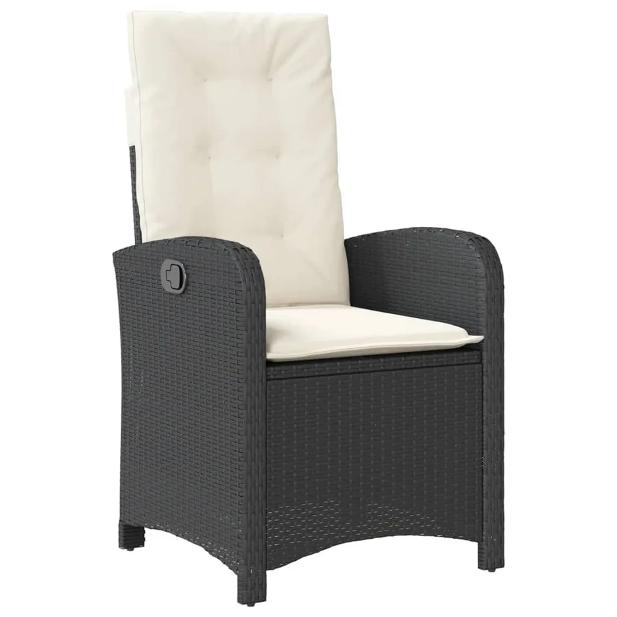 Ensemble à manger de jardin coussins 5pcs Noir Résine tressée - 4