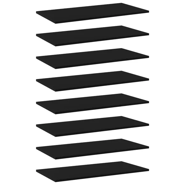 Panneaux de bibliothèque 8 pcs Noir 80x40x1,5 cm Aggloméré