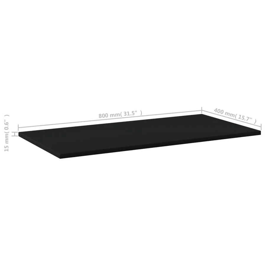 Panneaux de bibliothèque 8 pcs Noir 80x40x1,5 cm Aggloméré - 5