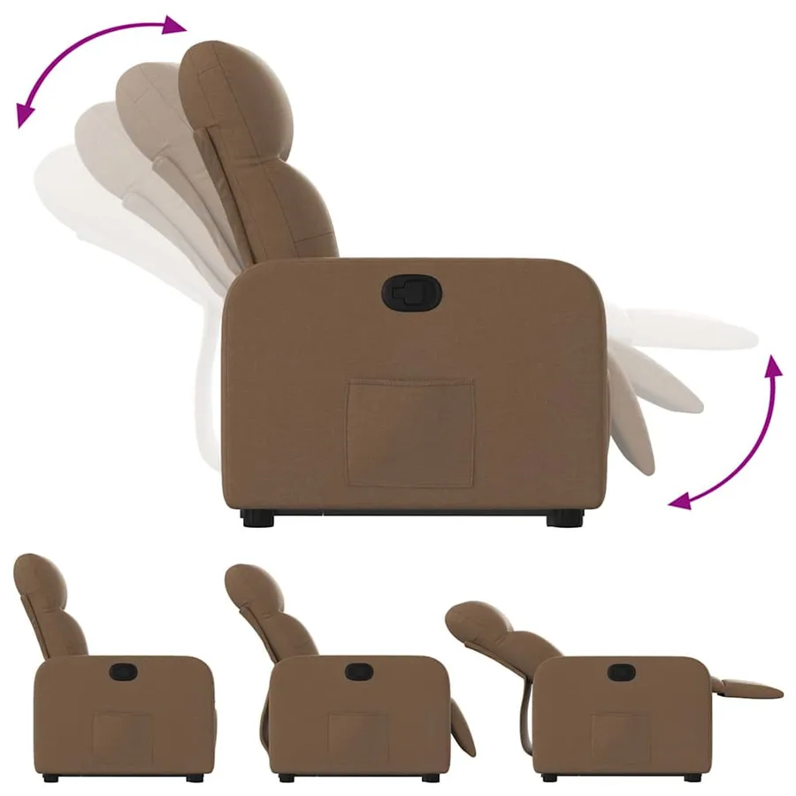 Fauteuil inclinable Marron Tissu - 7
