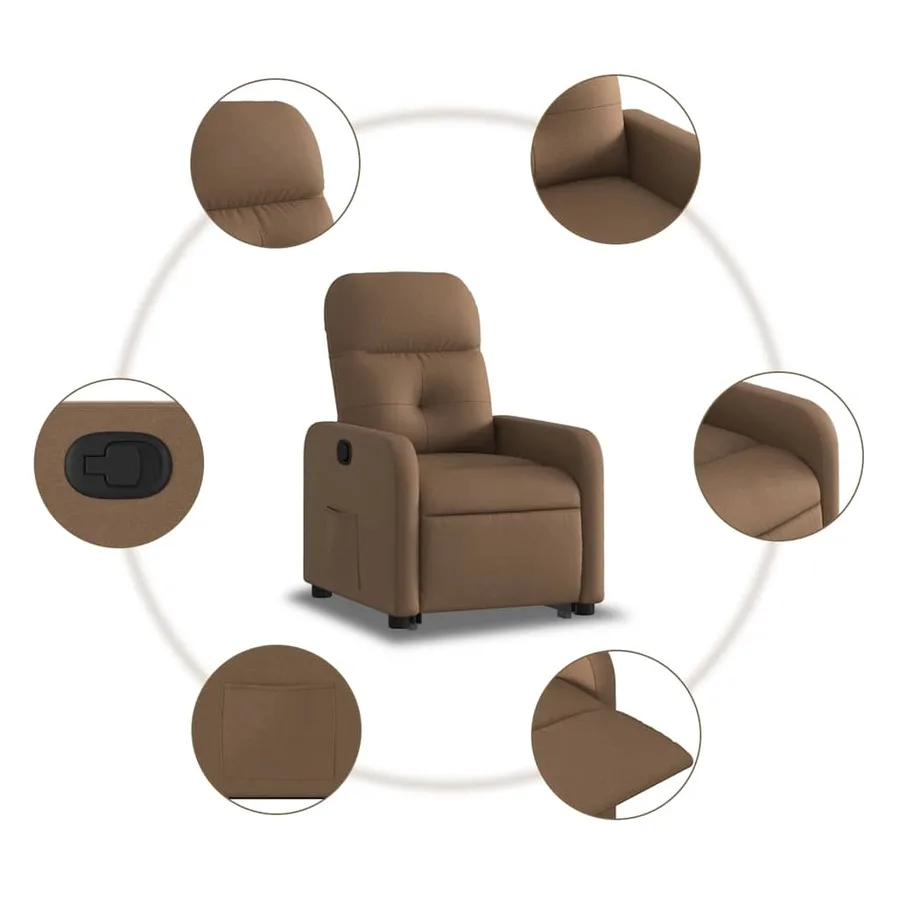 Fauteuil inclinable Marron Tissu - 8