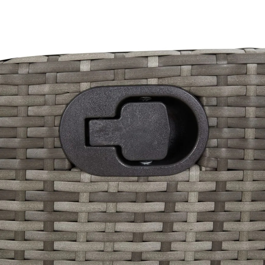 Chaise inclinable de jardin avec coussins gris résine tressée - 8