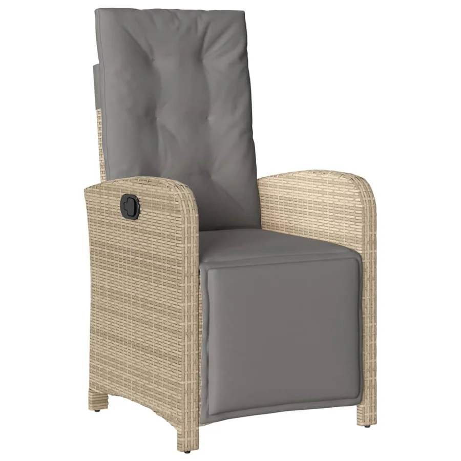 Chaises inclinables de jardin lot de 2 avec repose-pied rotin - 4