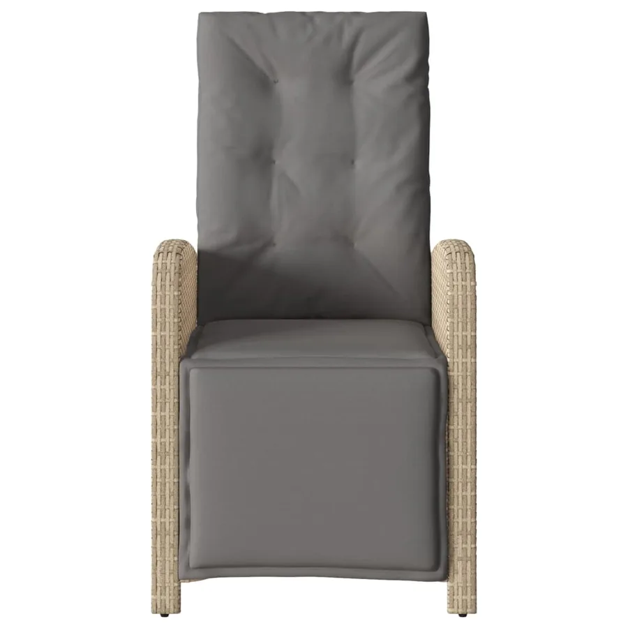 Chaises inclinables de jardin lot de 2 avec repose-pied rotin - 5
