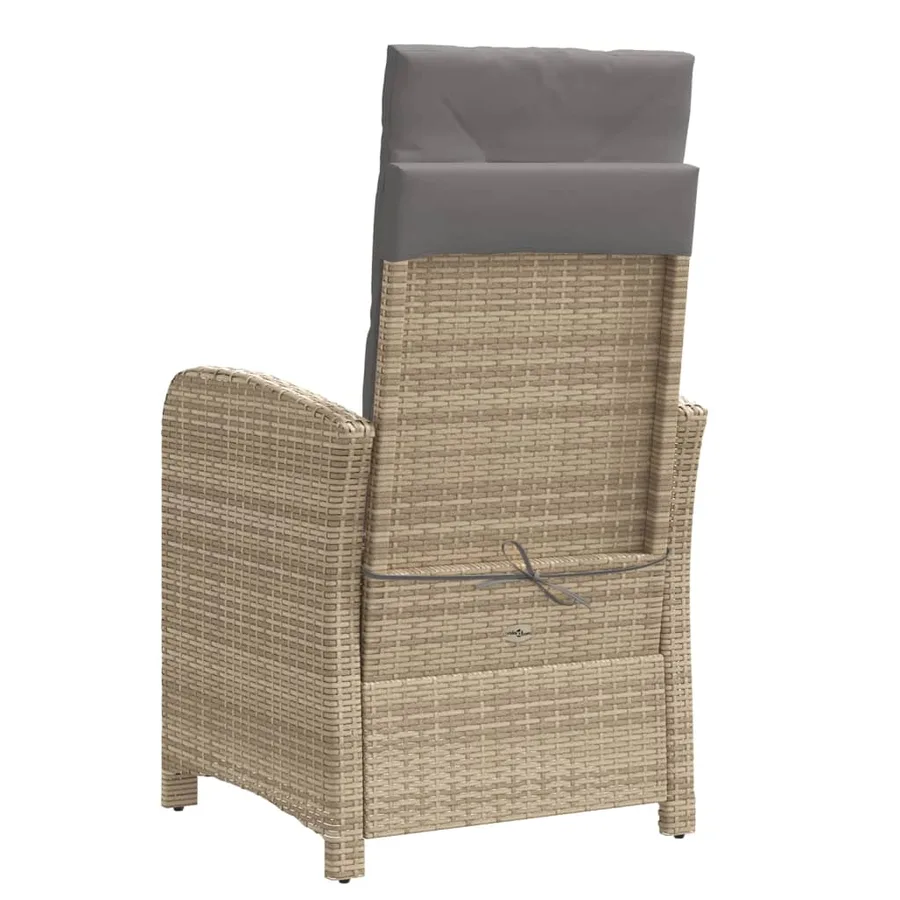 Chaises inclinables de jardin lot de 2 avec repose-pied rotin - 7