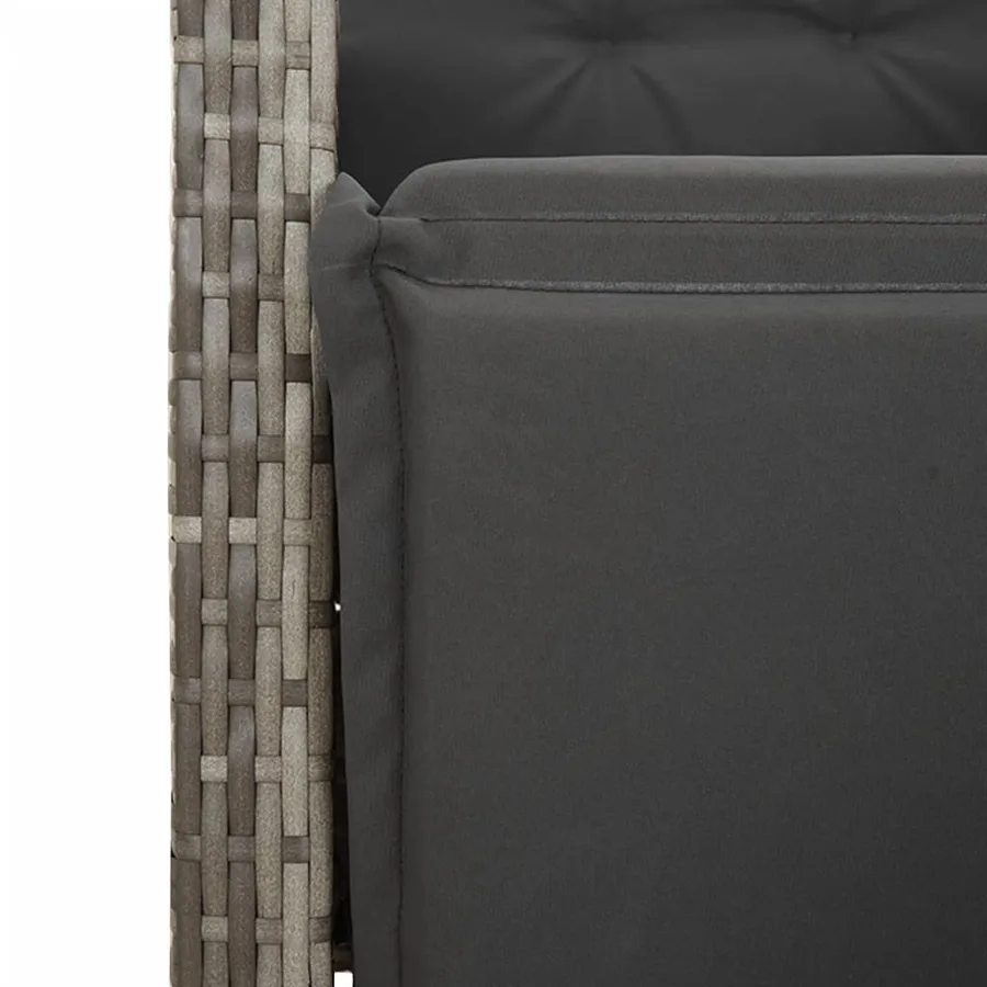 Ensemble à manger de jardin 9 pcs coussins gris résine tressée - 10