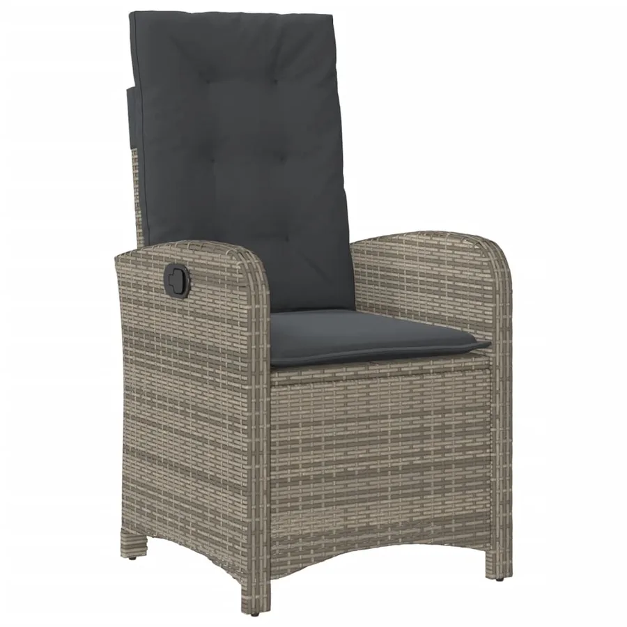 Ensemble à manger de jardin 9 pcs coussins gris résine tressée - 5