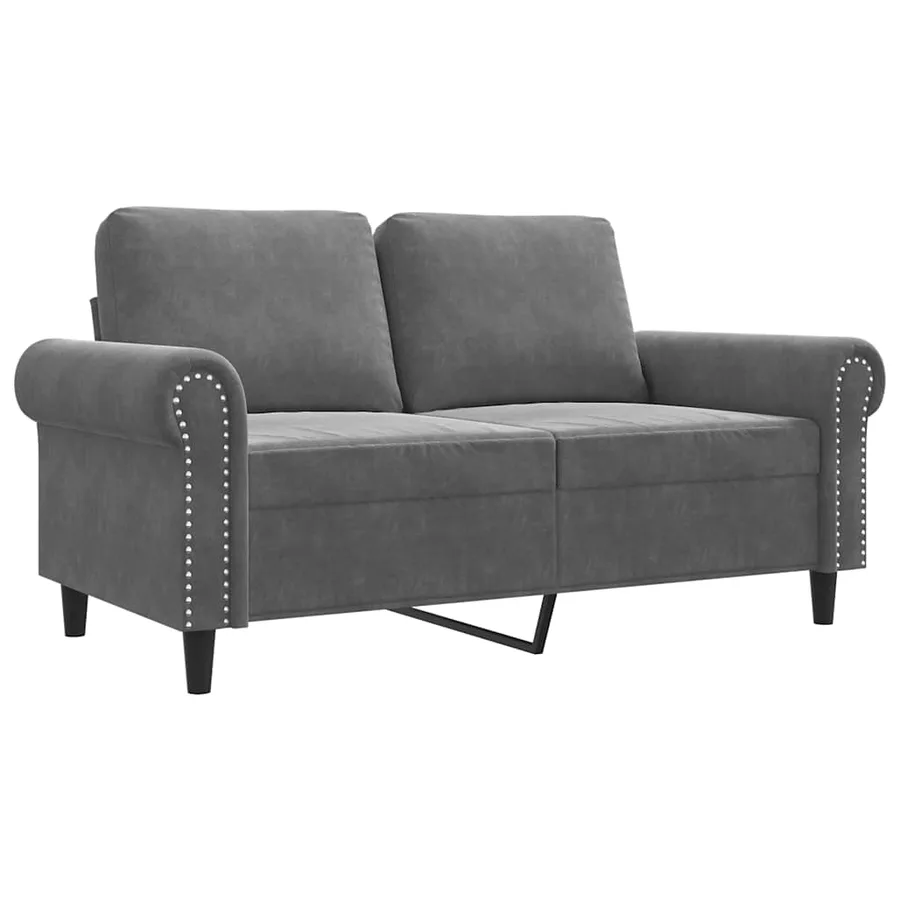 Canapé à 2 places Gris foncé 120 cm Velours - 2