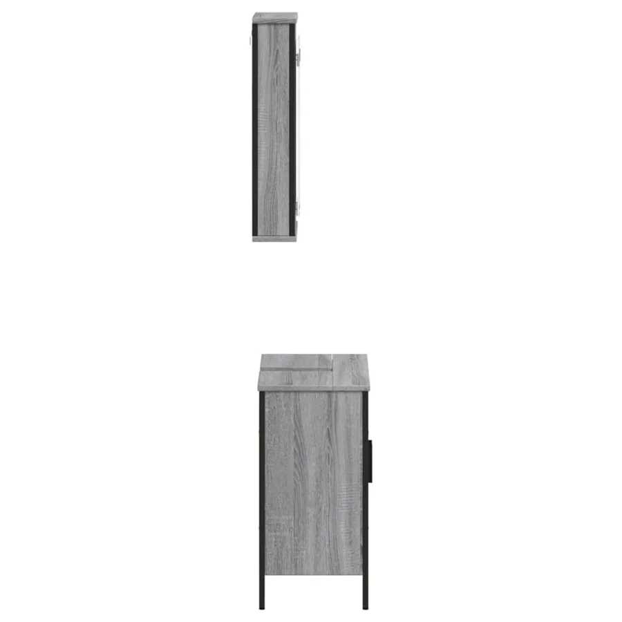 Ensemble de meubles de salle de bain 2 pcs Sonoma gris - 7