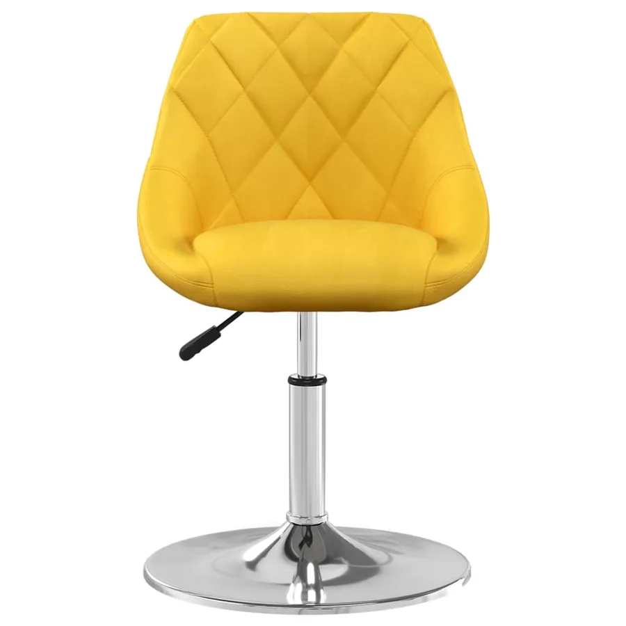 Chaises à manger pivotantes lot de 6 jaune moutarde velours - 3
