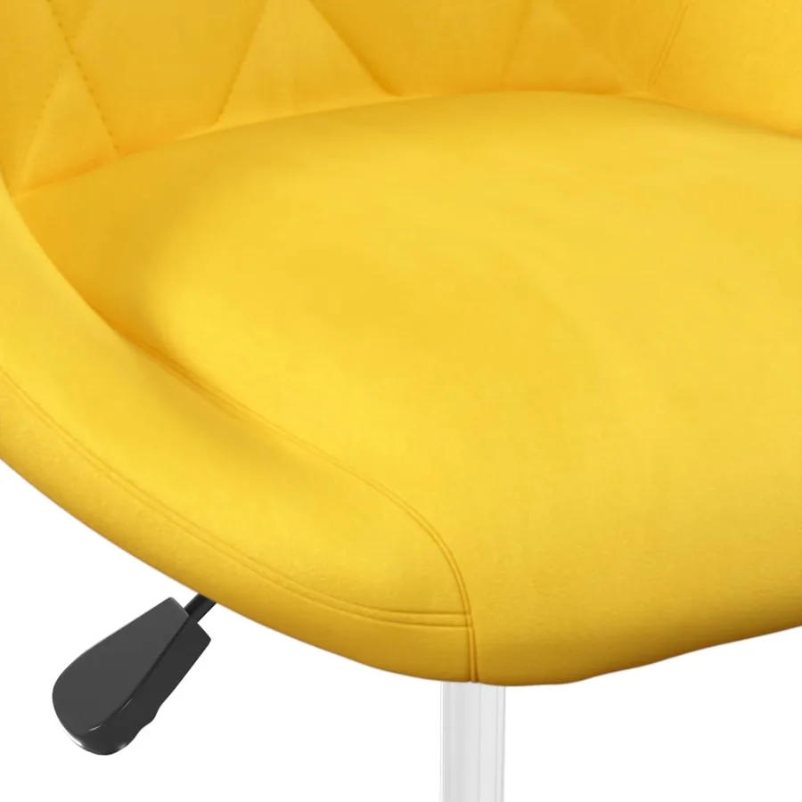Chaises à manger pivotantes lot de 6 jaune moutarde velours - 7