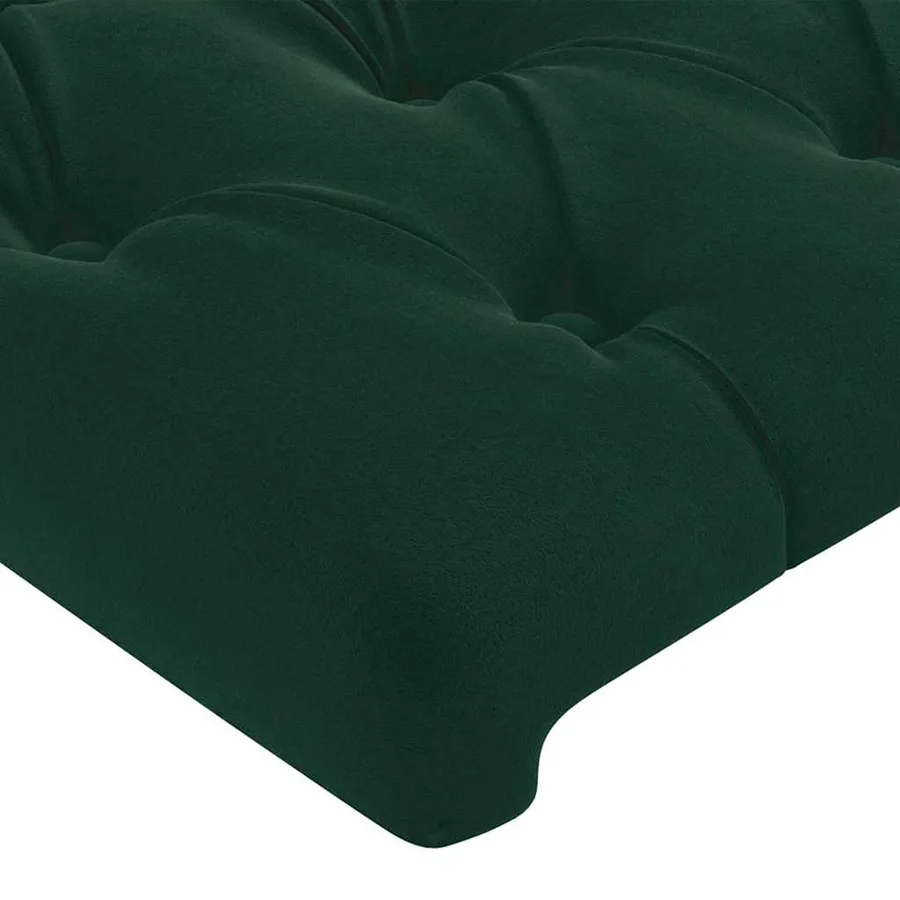 Cadre de lit sans matelas vert foncé 90x200 cm velours - 10