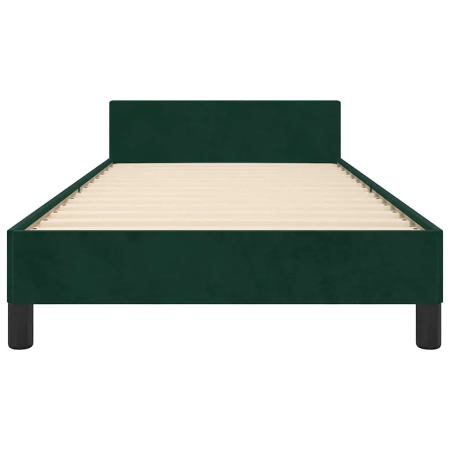Cadre de lit sans matelas vert foncé 90x200 cm velours - 6