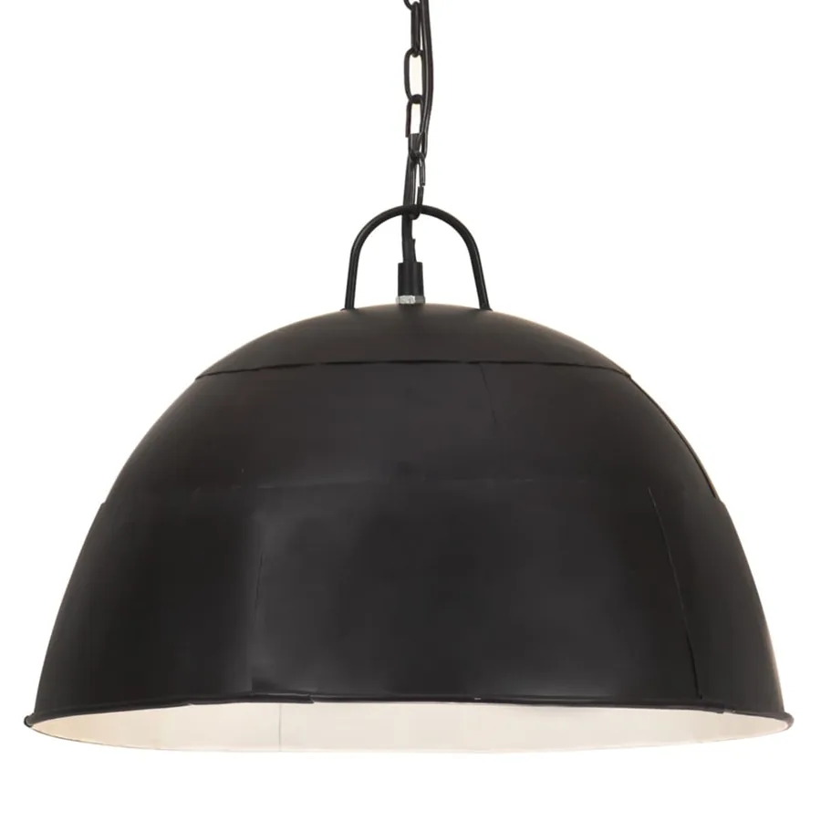 Lampe suspendue industrielle vintage 25 W Noir Rond 41 cm E27