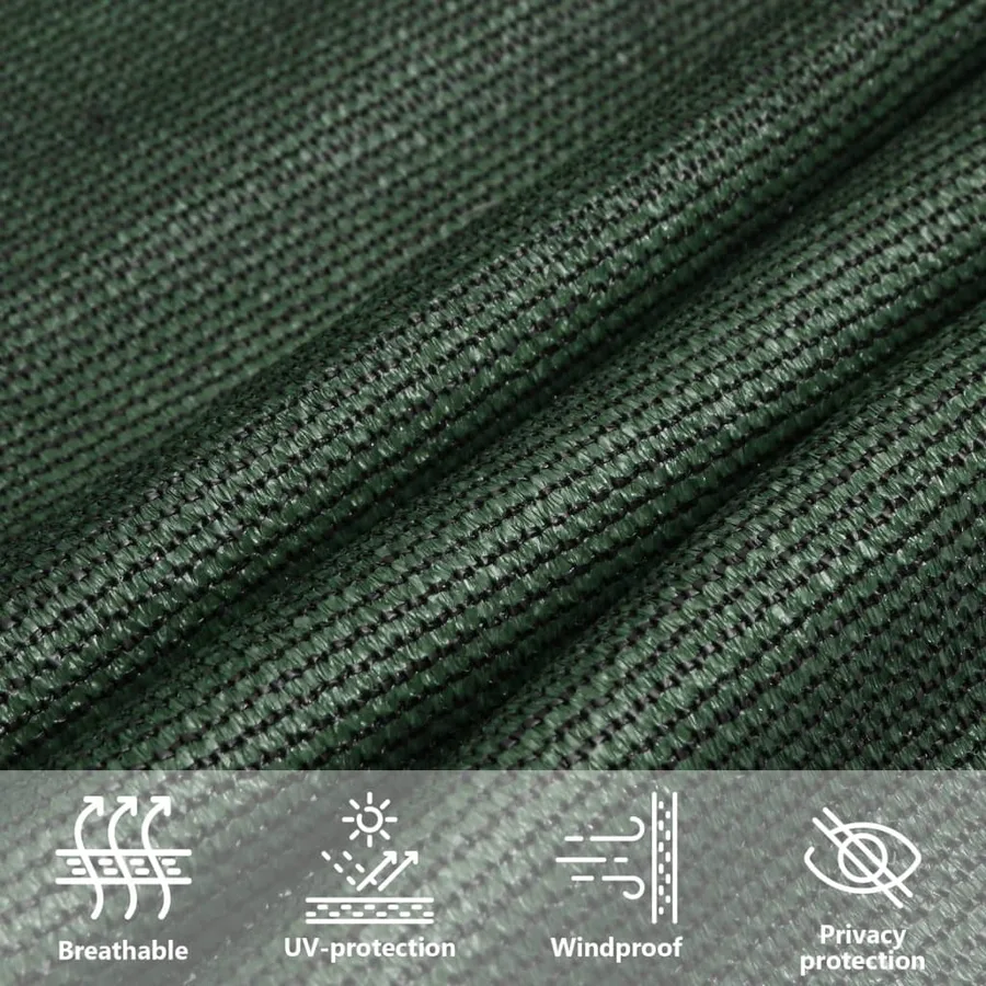 Voile d'ombrage 160 g/m² Vert foncé 4x5 m PEHD - 11