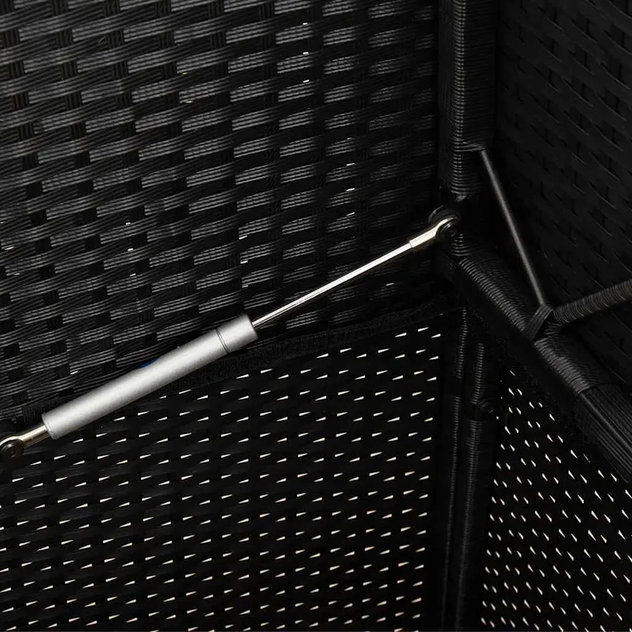 Banc de jardin avec coussins noir résine tressée - 8