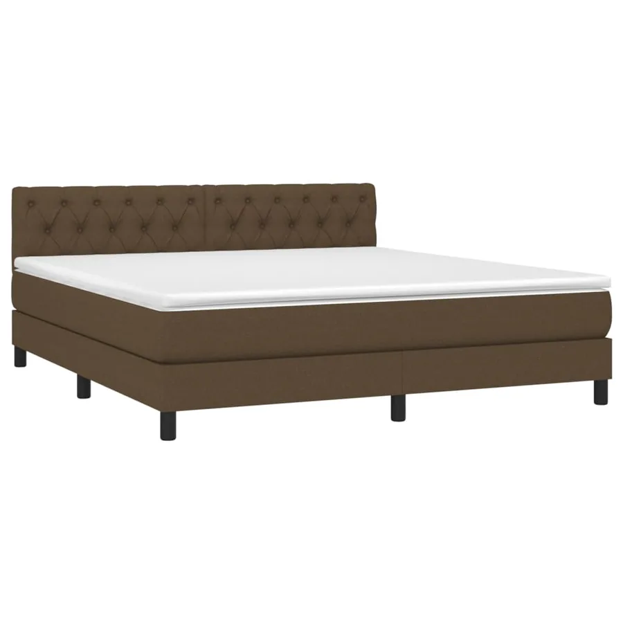 Sommier à lattes de lit matelas et LED Marron foncé 160x200 cm - 3