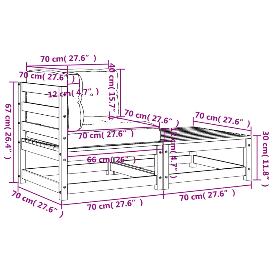 Canapé d'angle de jardin avec coussins et repose-pieds - 11