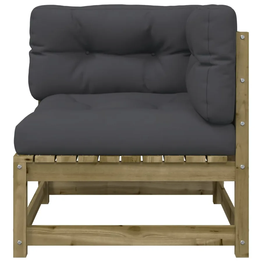 Canapé d'angle de jardin avec coussins et repose-pieds - 7