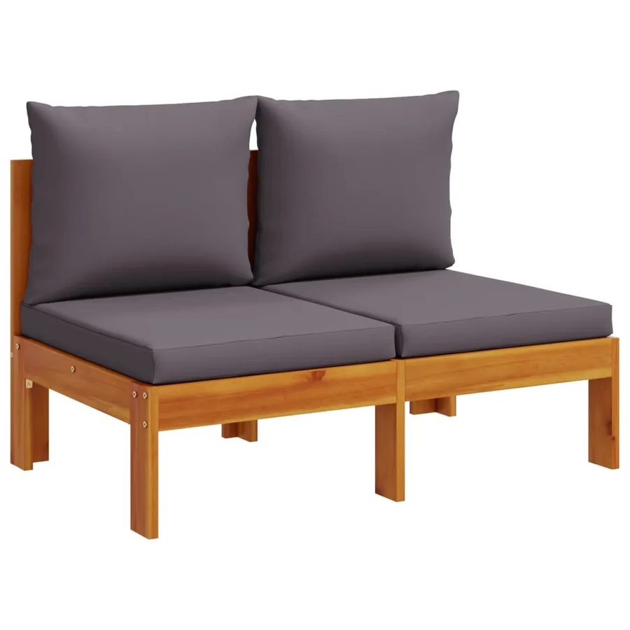 Salon de jardin avec coussins 8 pcs bois massif d'acacia - 5