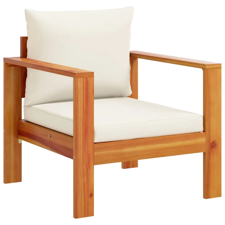 Salon de jardin avec coussins 6 pcs bois d'acacia solide - 6