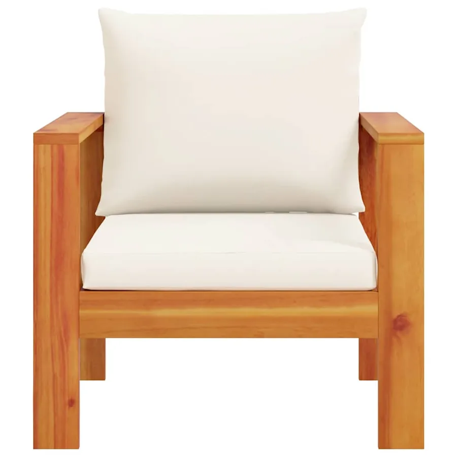 Chaise de jardin avec coussins bois massif d'acacia - 4