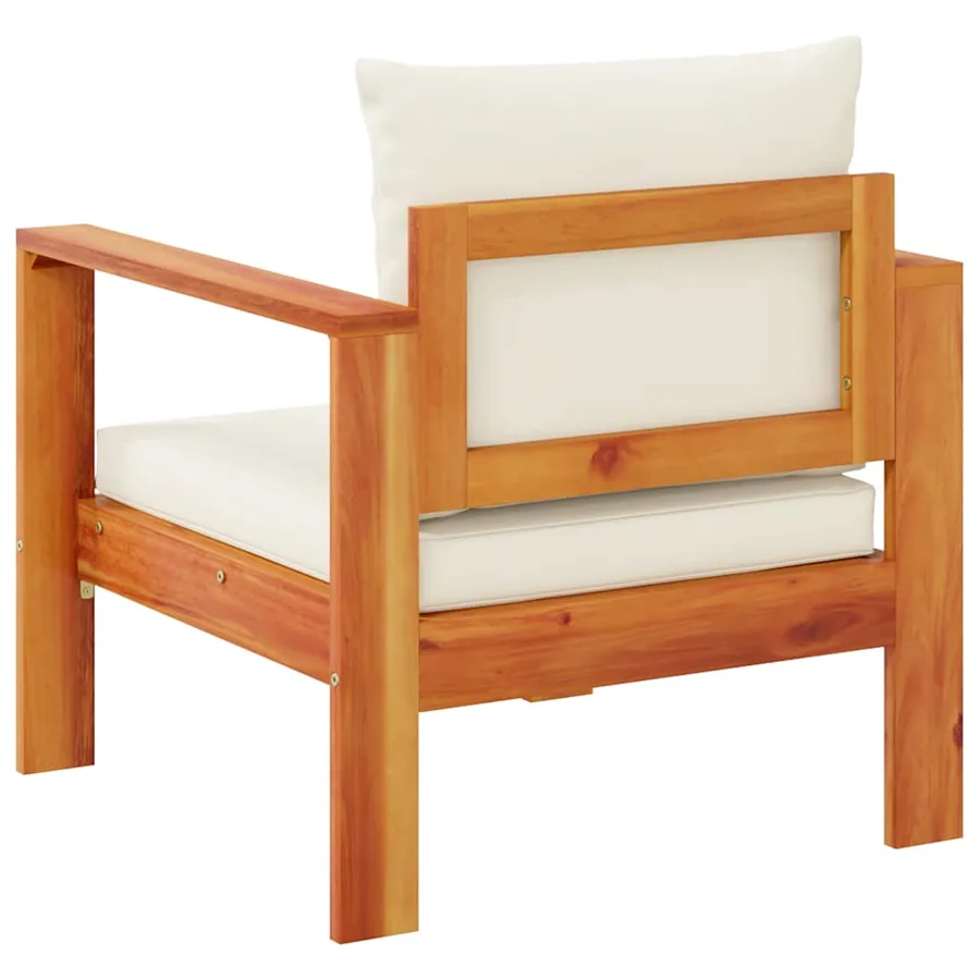 Chaise de jardin avec coussins bois massif d'acacia - 6