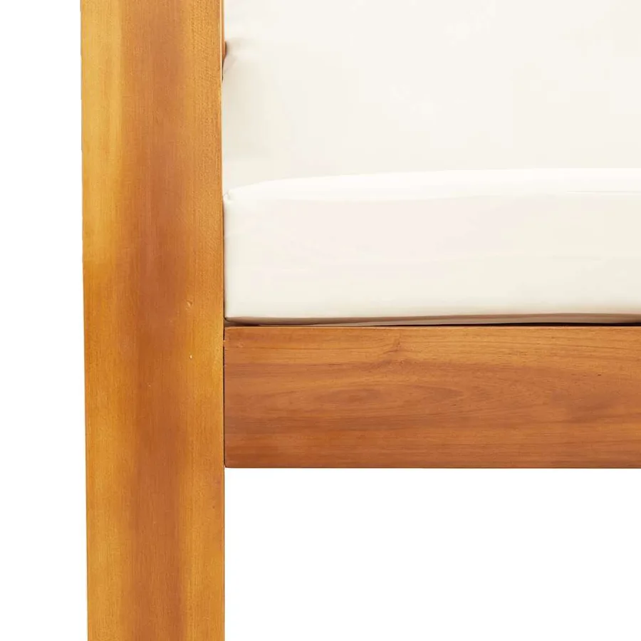 Chaise de jardin avec coussins bois massif d'acacia - 7