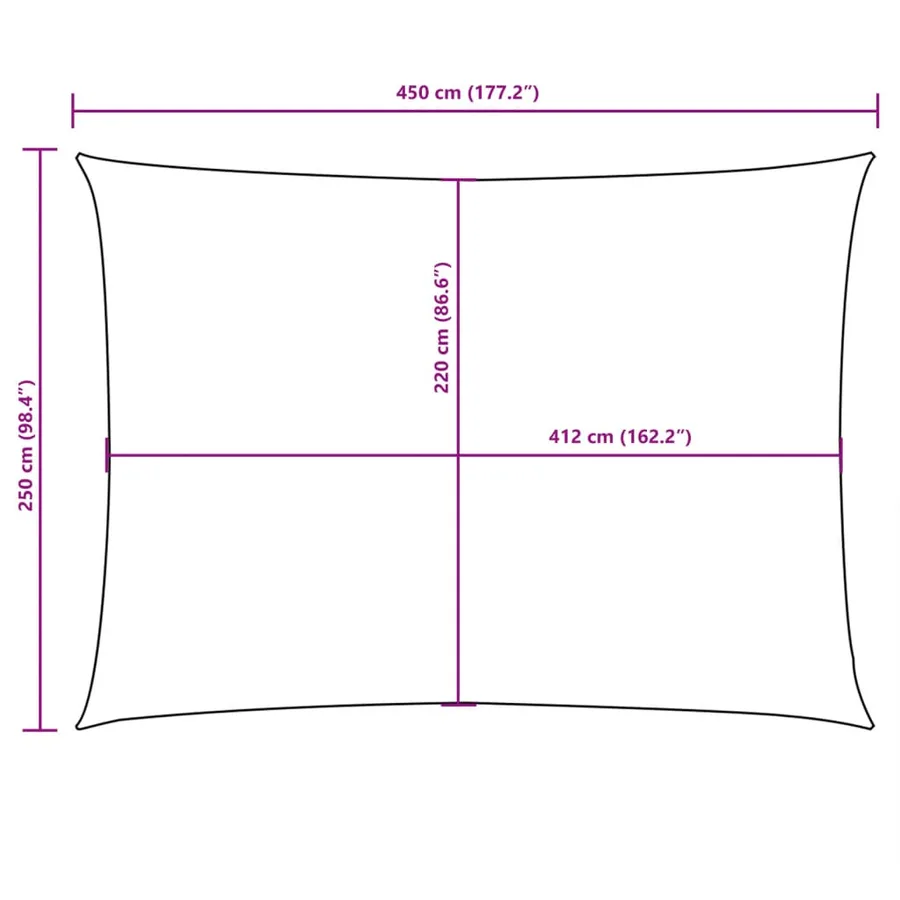 Voile de parasol tissu oxford rectangulaire 2,5x4,5 m - 10