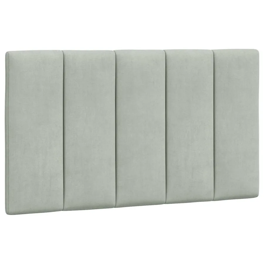 Coussin de tête de lit Hanko gris clair 80 cm velours - 2