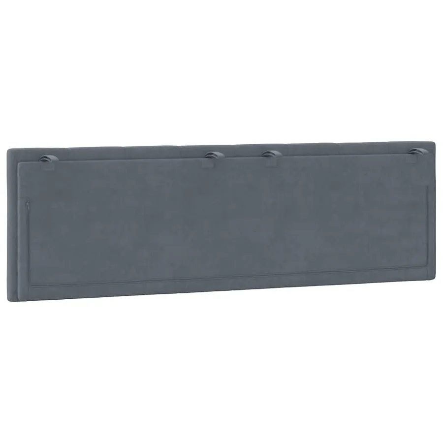 Coussin de tête de lit Hanko gris foncé 160 cm velours - 7