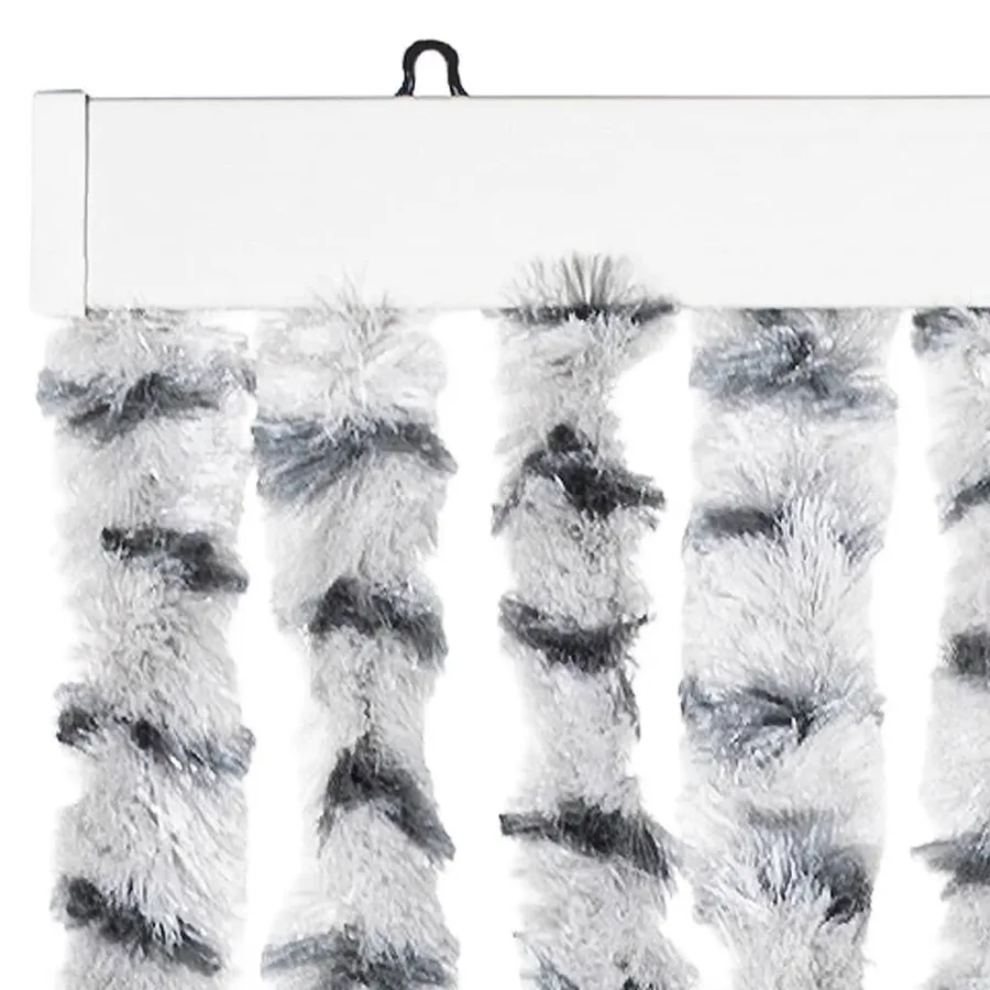 Rideau anti-mouches gris clair et gris foncé 100x230cm chenille - 4