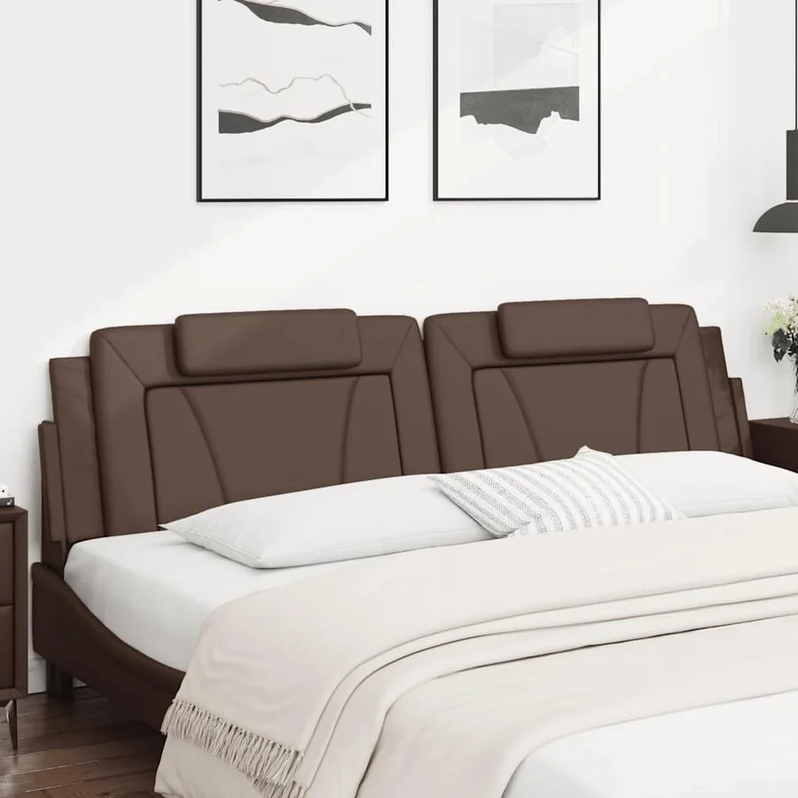 Coussin de tête de lit Viana marron 200 cm similicuir - 3