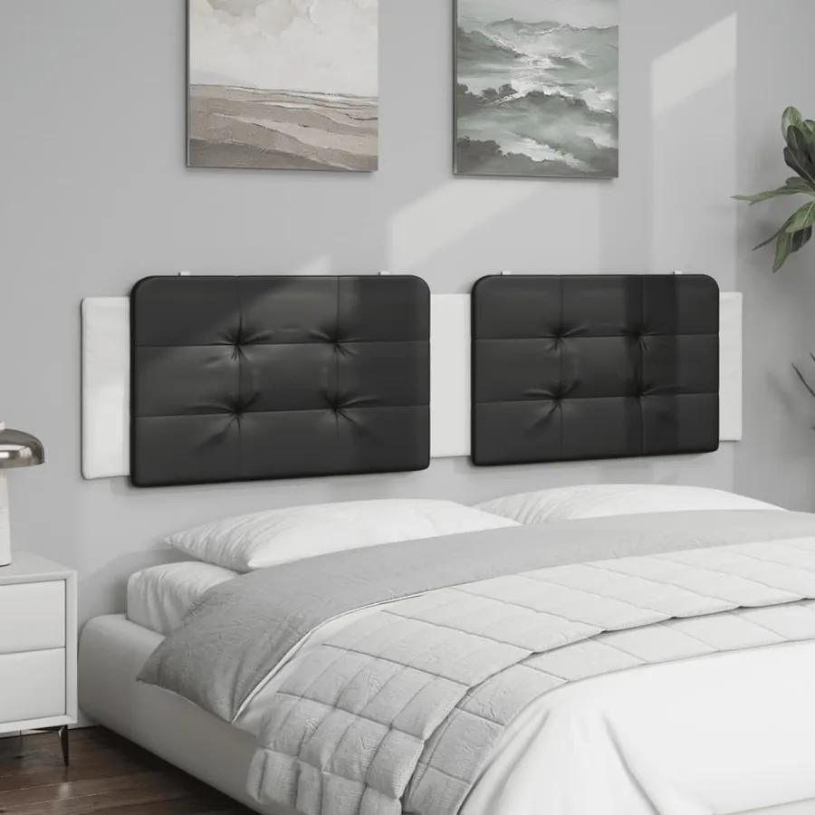Coussin de tête de lit Zadar noir et blanc 200 cm similicuir - 3