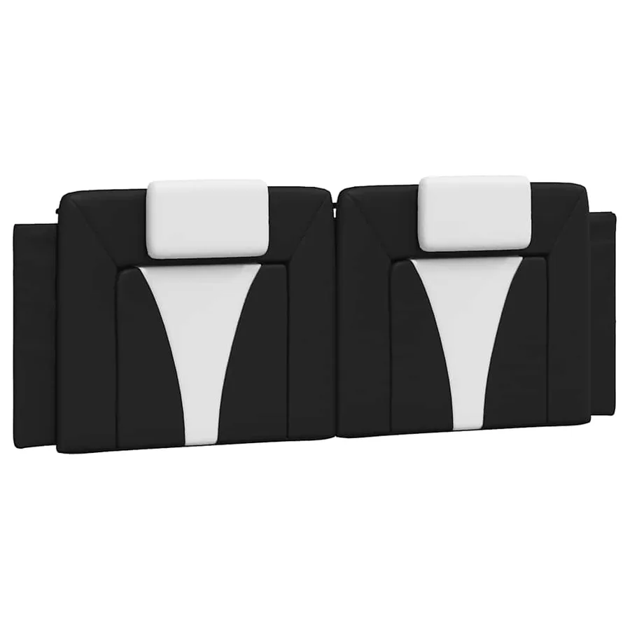 Coussin de tête de lit Viana noir et blanc 120 cm similicuir - 2