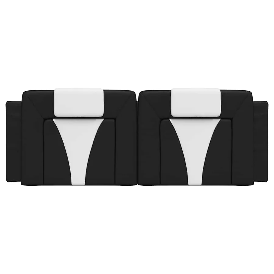 Coussin de tête de lit Viana noir et blanc 120 cm similicuir - 5