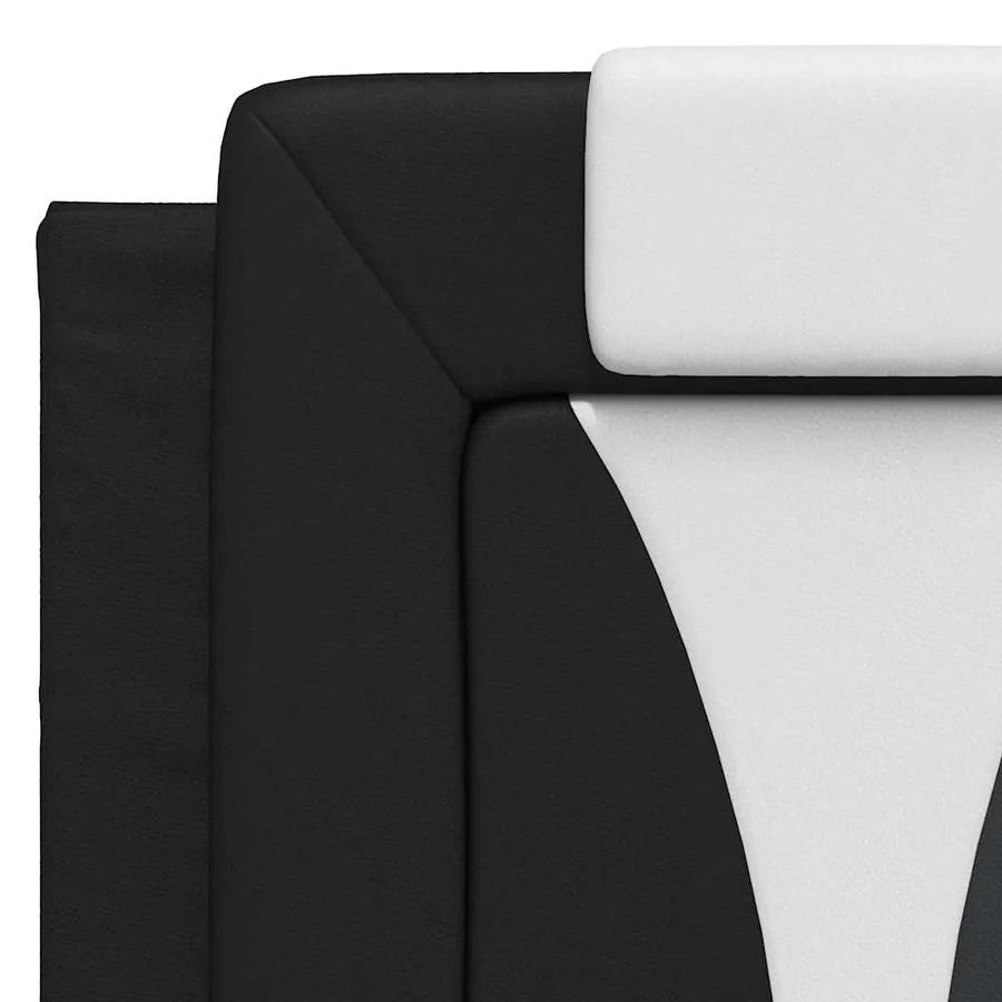 Coussin de tête de lit Viana noir et blanc 120 cm similicuir - 8