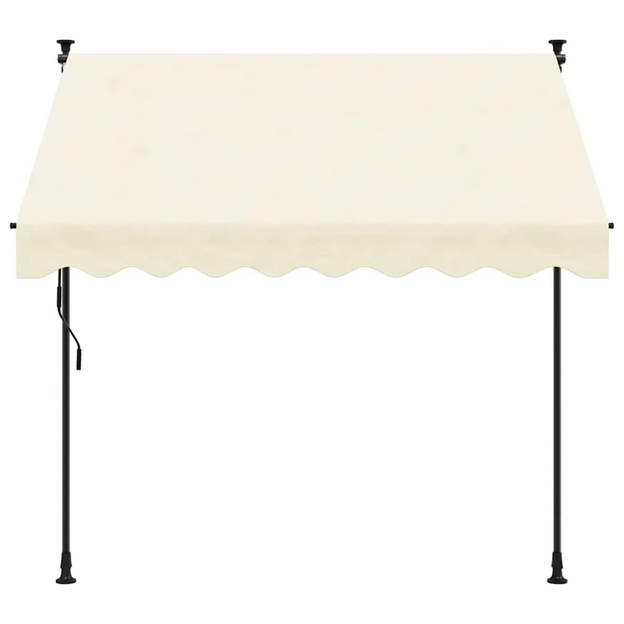 Auvent rétractable crème 250x150 m tissu et acier - 3